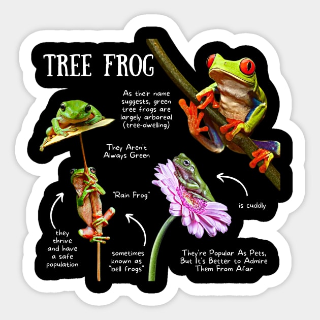 Animal Facts - Tree Frog Sticker by Animal Facts and Trivias